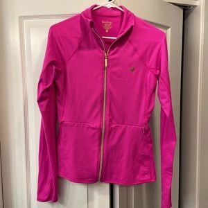 Lilly Pulitzer Luxletic Kapri Jacket - Pink Tropics Feeder Stripe Size Small
